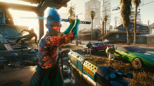 First-person fights mix guns, blades and hacking